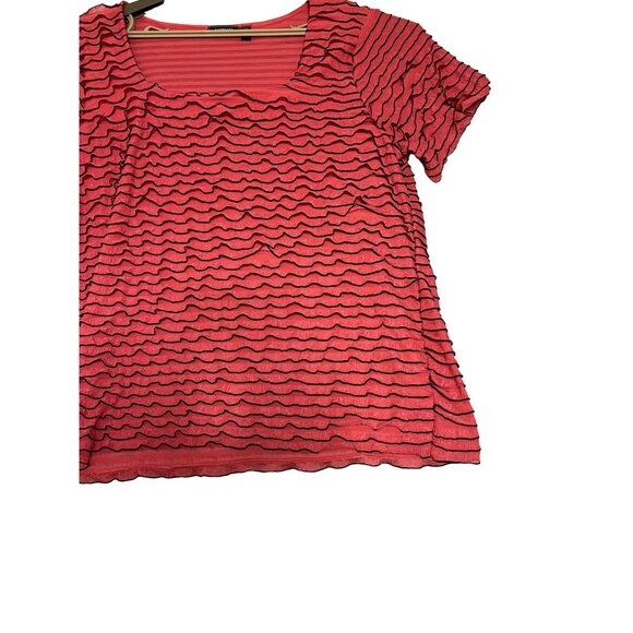 NWT Elementz 3X Pink & Black Wavy Stripe Top Plus Comfy Casual USA - Picture 5 of 12
